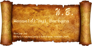 Wesselényi Barbara névjegykártya