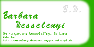 barbara wesselenyi business card